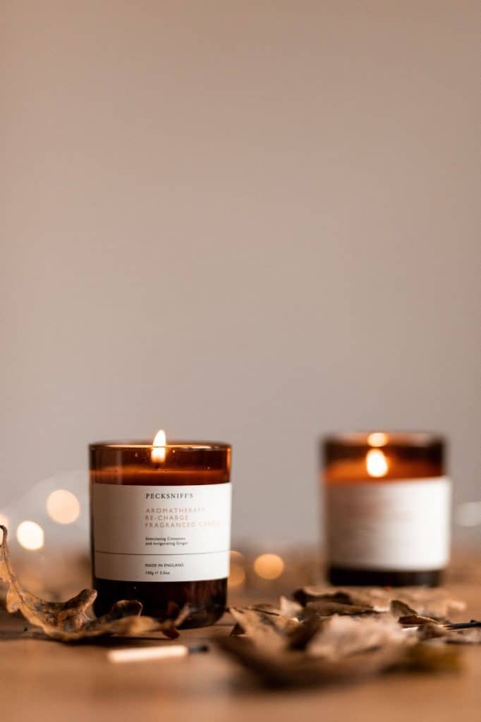 leather scented candle for third anniversary gift