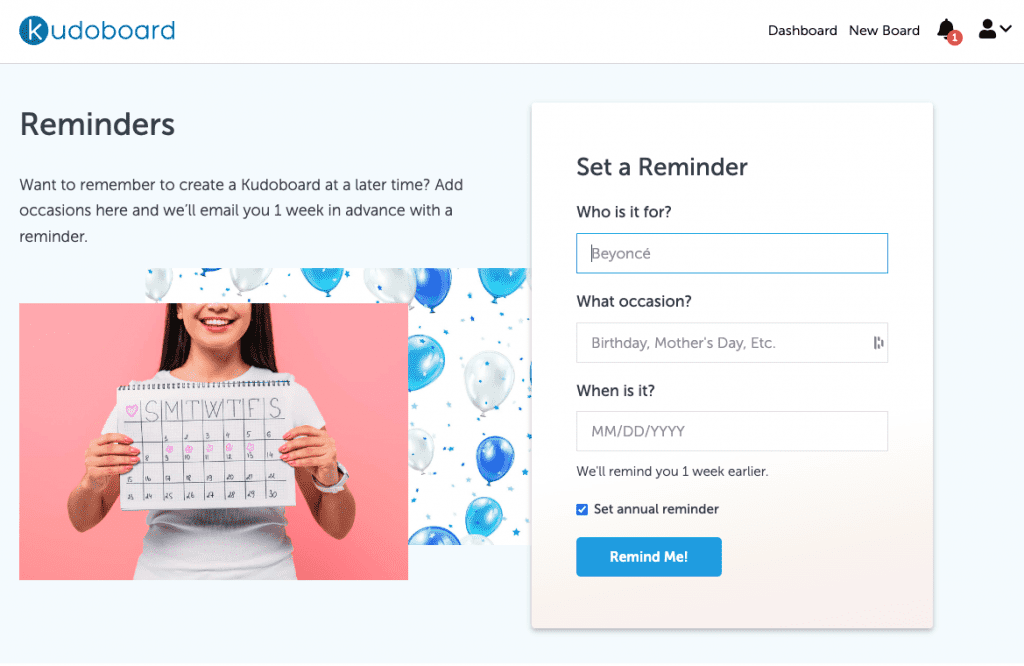 reminder to create group ecard