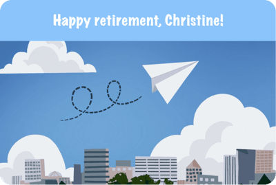 Happy retirement, Christine! Kudoboard