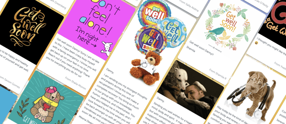 Get well soon Kudoboard filled with posts