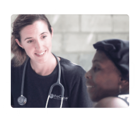 Nurse talking with patient