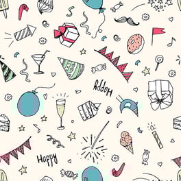 Illustrated party birthday card background