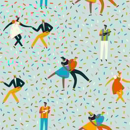 dancing birthday card background