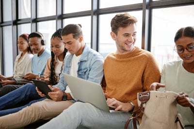 Group of interns working together on National Intern Day
