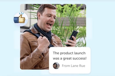 Guy receiving a congratulatory text