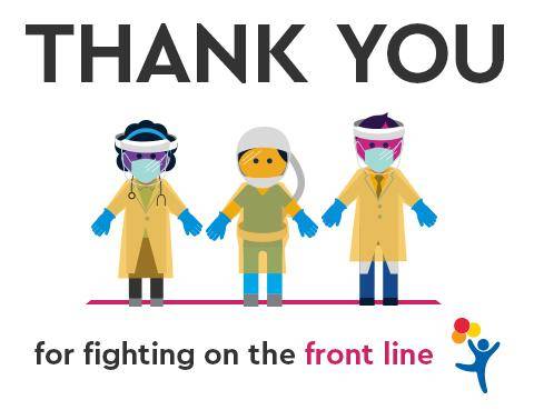 Thank you for fighting on the front line card