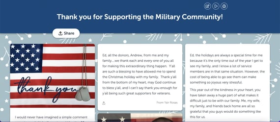 Supporting the military community Kudoboard with posts