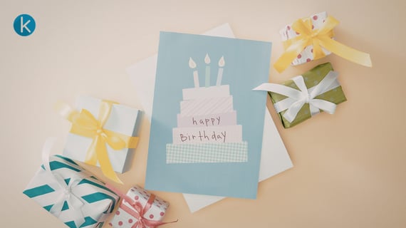 Golden birthday card