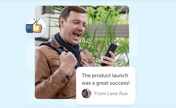 Guy receiving a congratulatory text