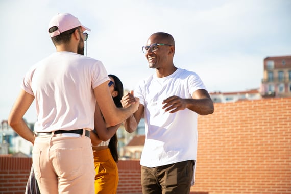 People welcoming new employee to the team