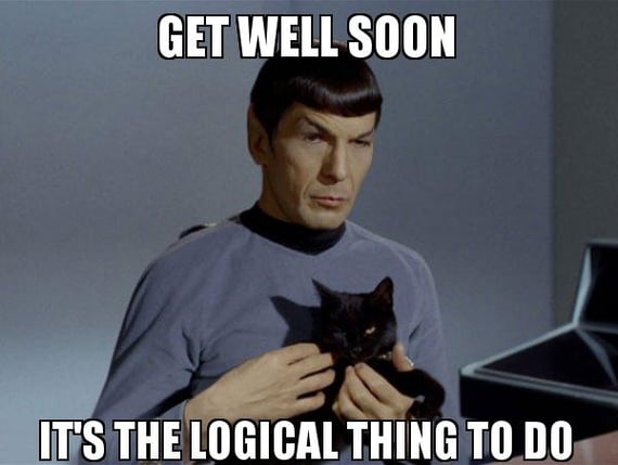 Get well soon Spock meme