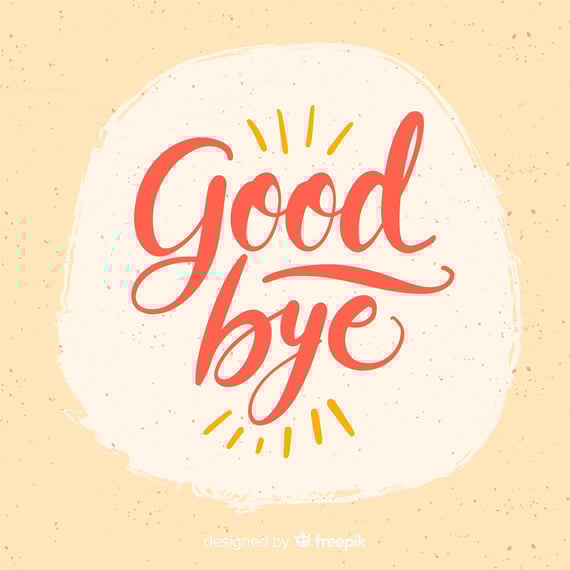 Goodbye message in text