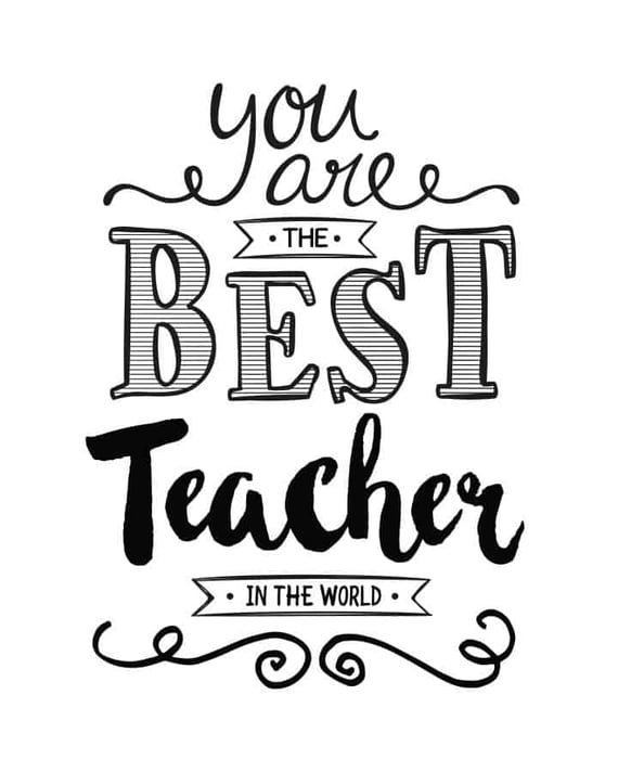 You are the best teacher in the world text