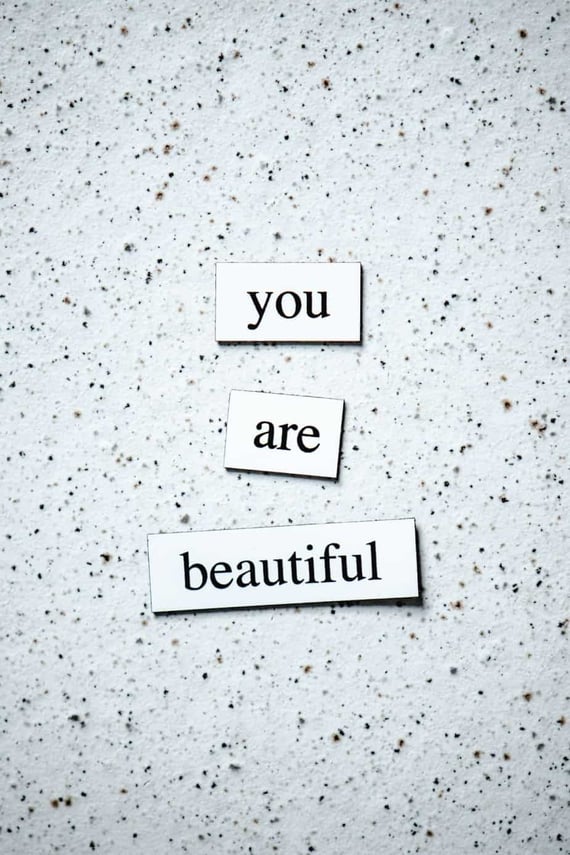 You are beautiful message in word magnets