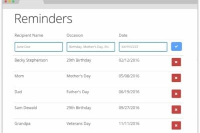 Reminders screen within Kudoboard product