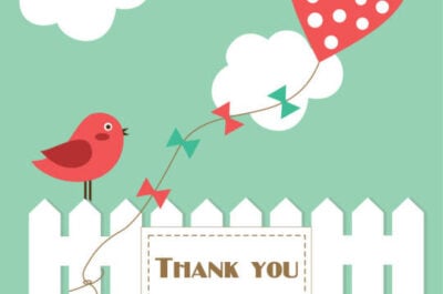 Thank you card with bird