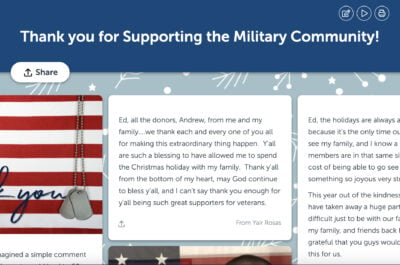 Supporting the military community Kudoboard with posts