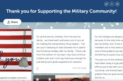 Supporting the military community Kudoboard with posts