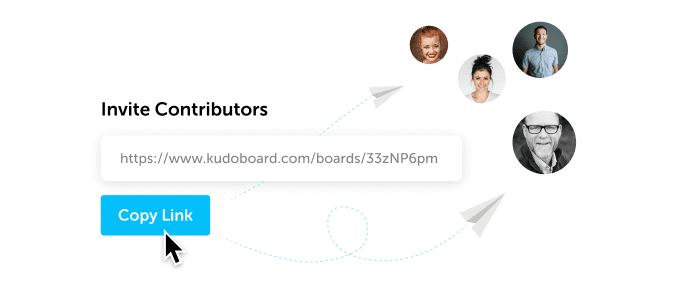 Invite contributors field with link and copy button