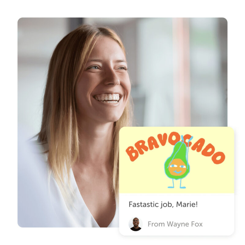 Woman smiling and a