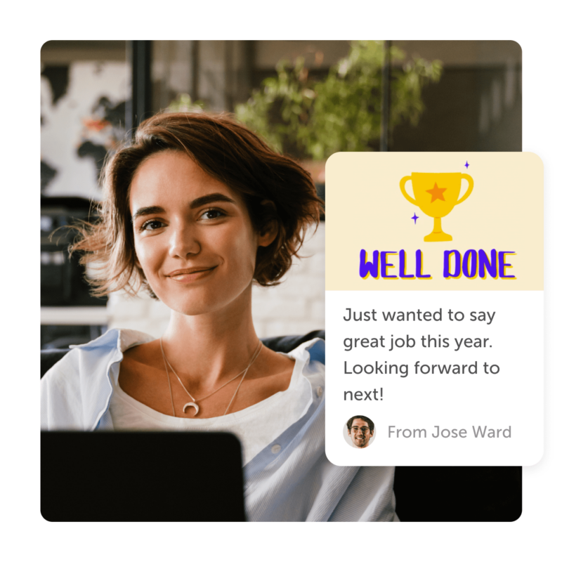 Woman smiling and a