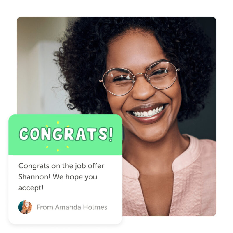 Woman smiling and a