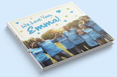 Printed book of "We love you, Emma" Kudoboard