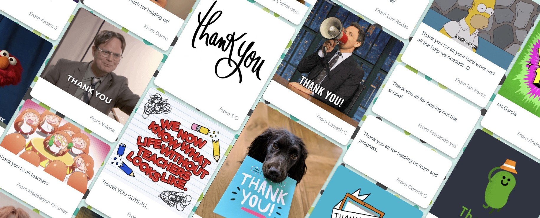 Staff appreciation Kudoboard full with posts