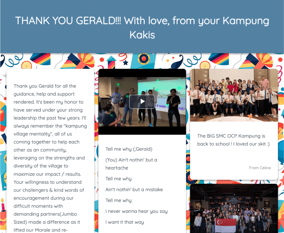 Thank you Kudoboard full with messages and pictures
