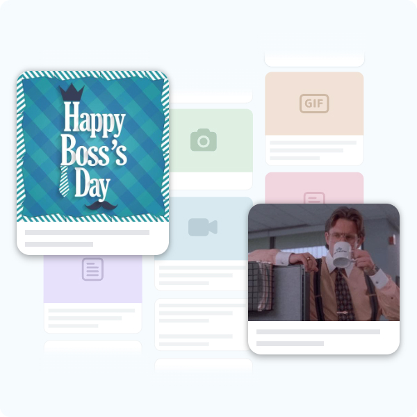 Collage of various boss's day post options