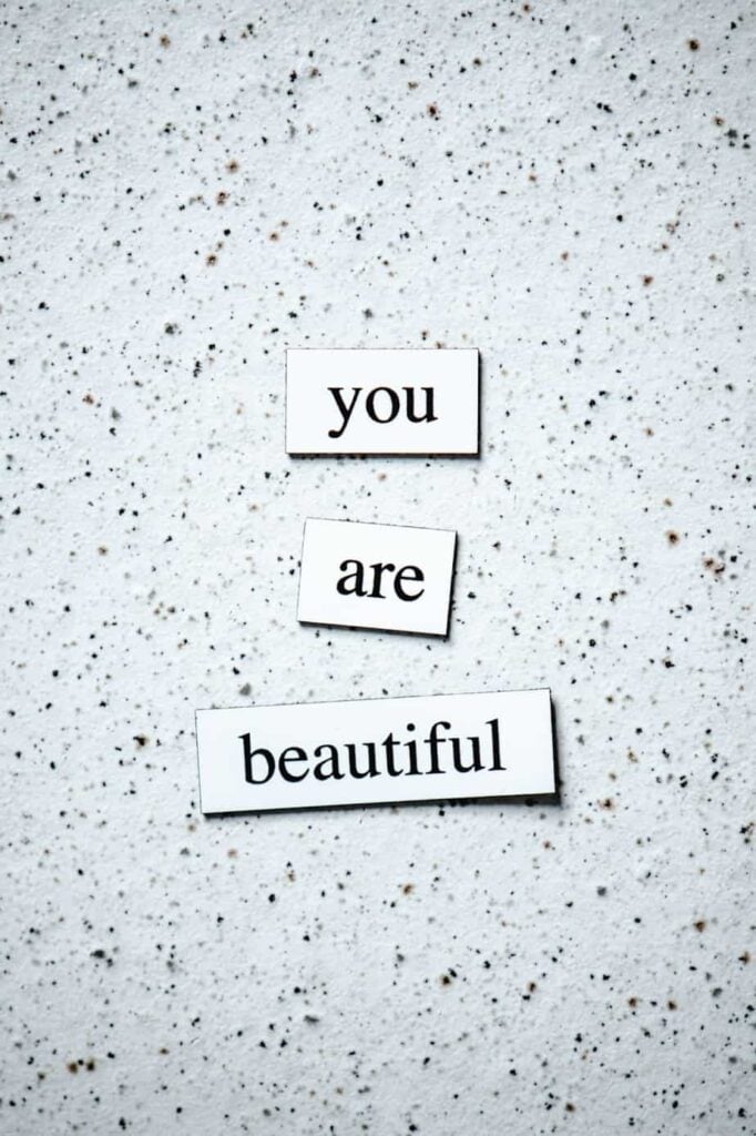 You are beautiful message in word magnets