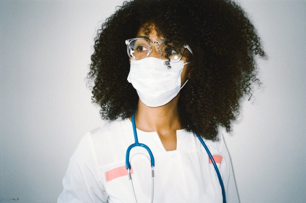 Healthcare worker wearing mask