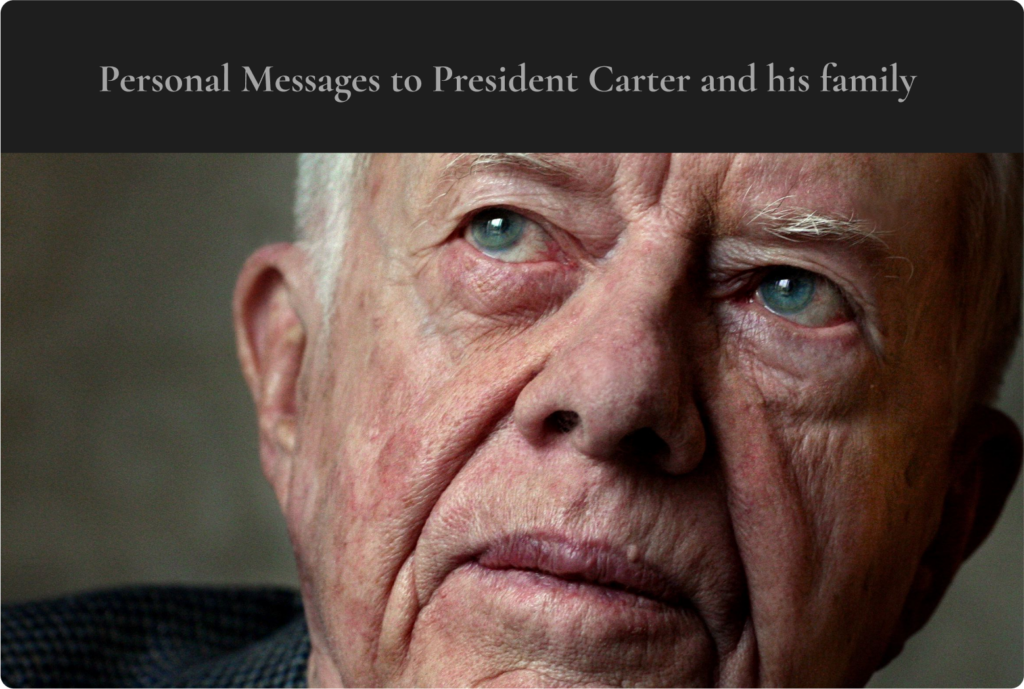 Personal messages to President Carter and his family Kudoboard