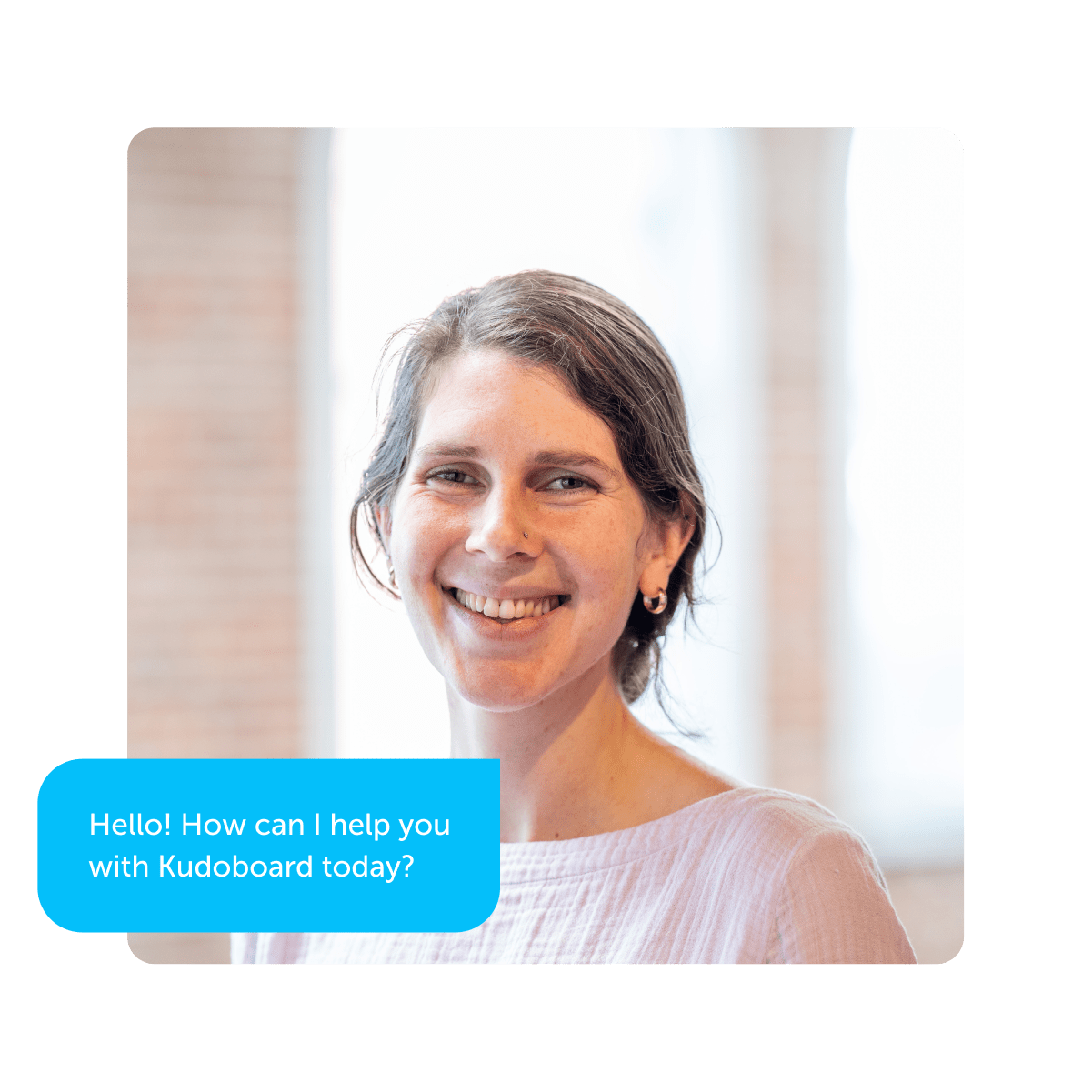 Customer success agent smiling with a