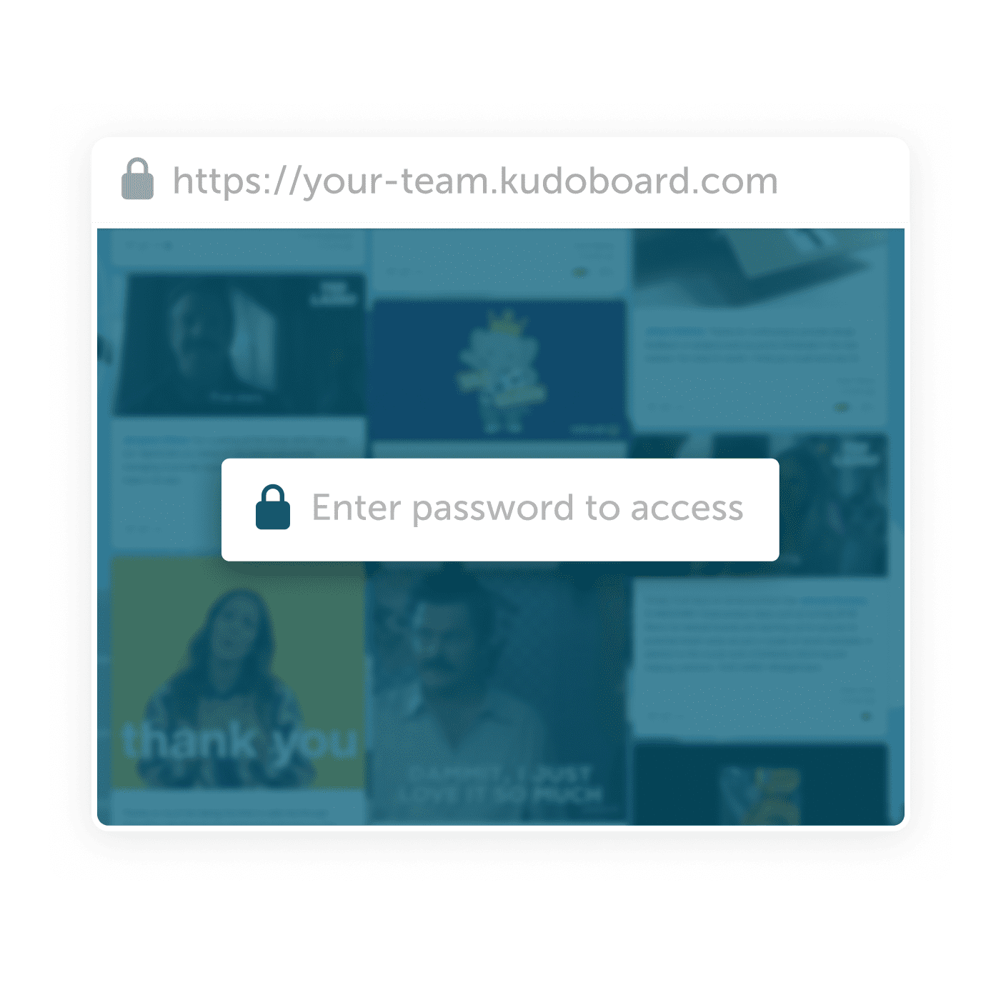 Password protection pop up for Kudoboard