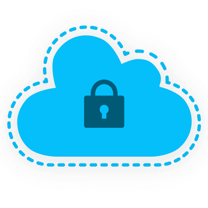 Cloud with security lock