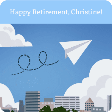 Happy Retirement, Christine! Kudoboard