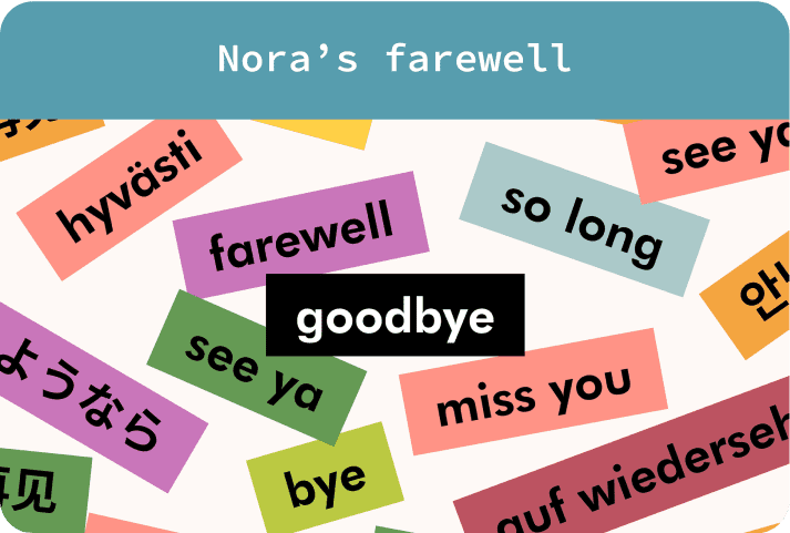 Nora's farewell Kudoboard