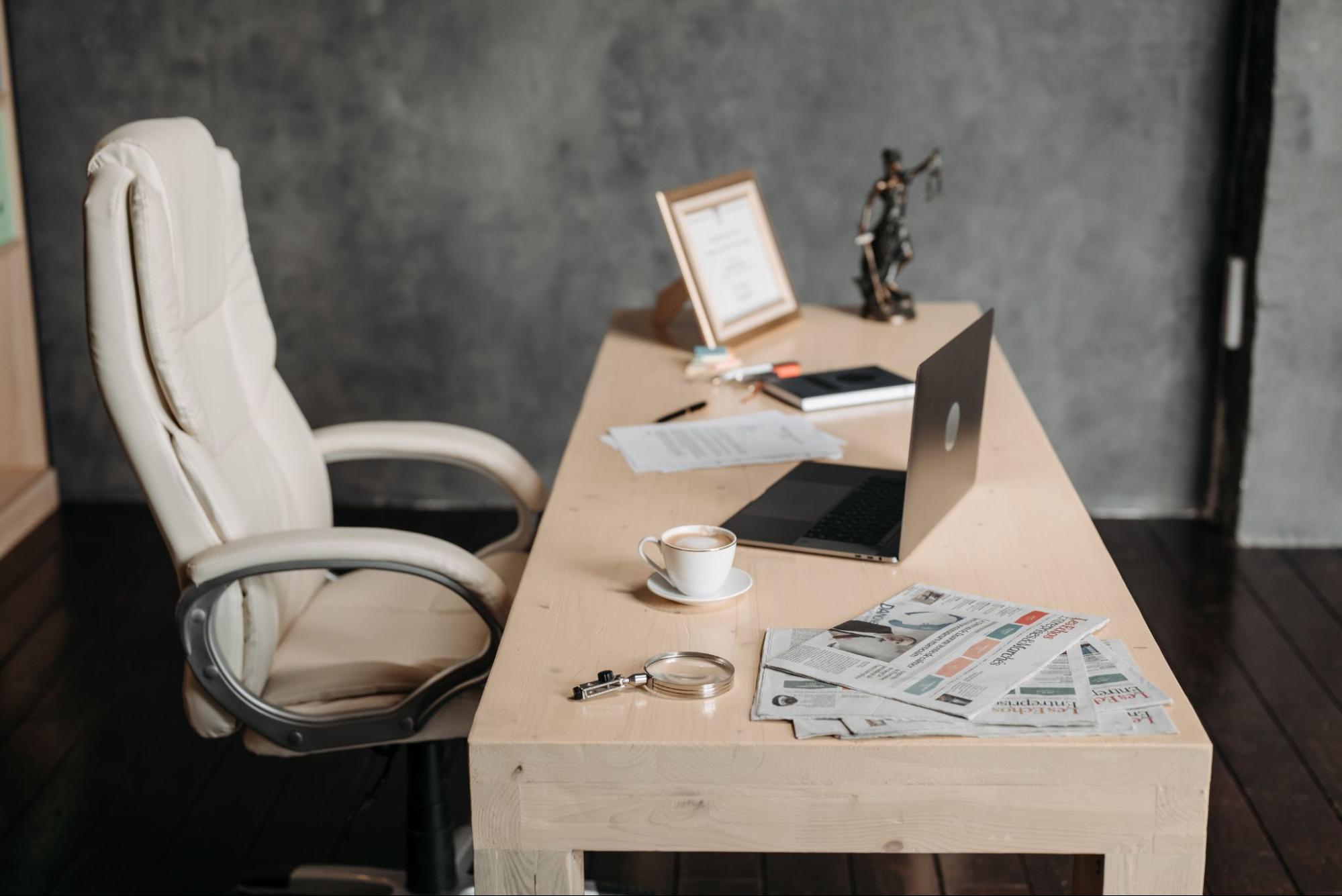 Desk and office chair