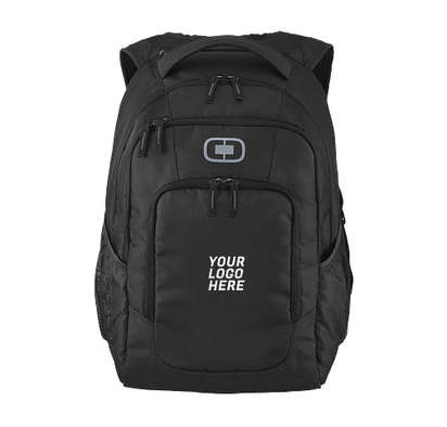 Backpack with a spot that says 