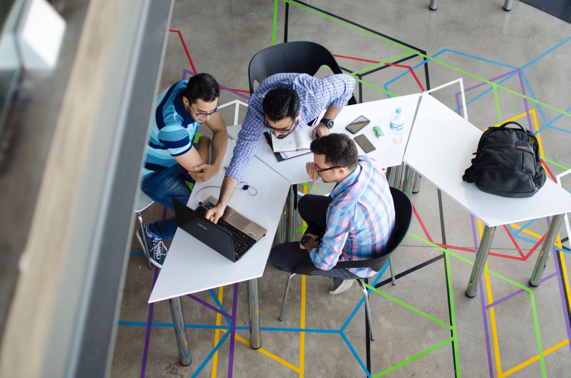 People working together on a laptop