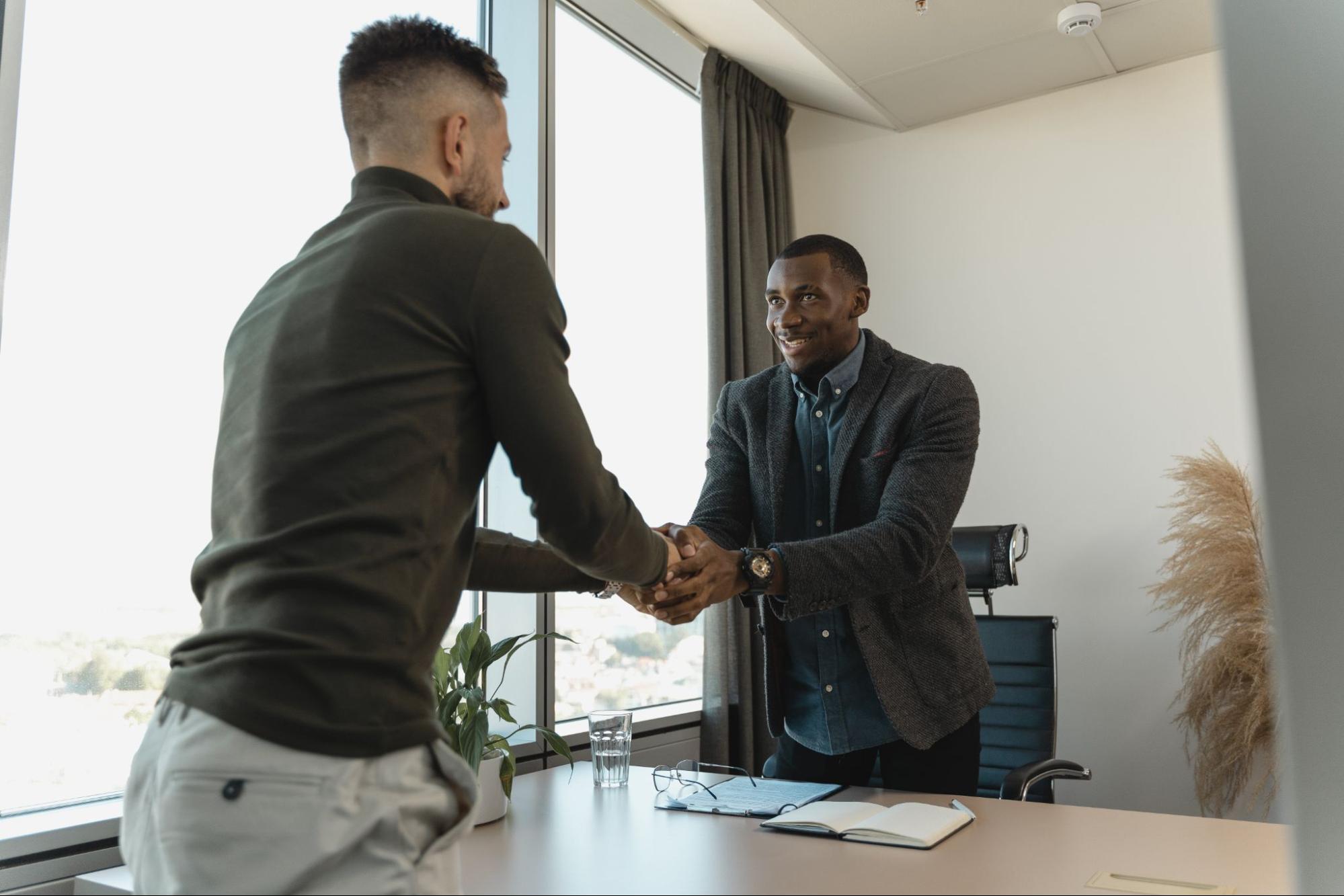 Two people shaking hands