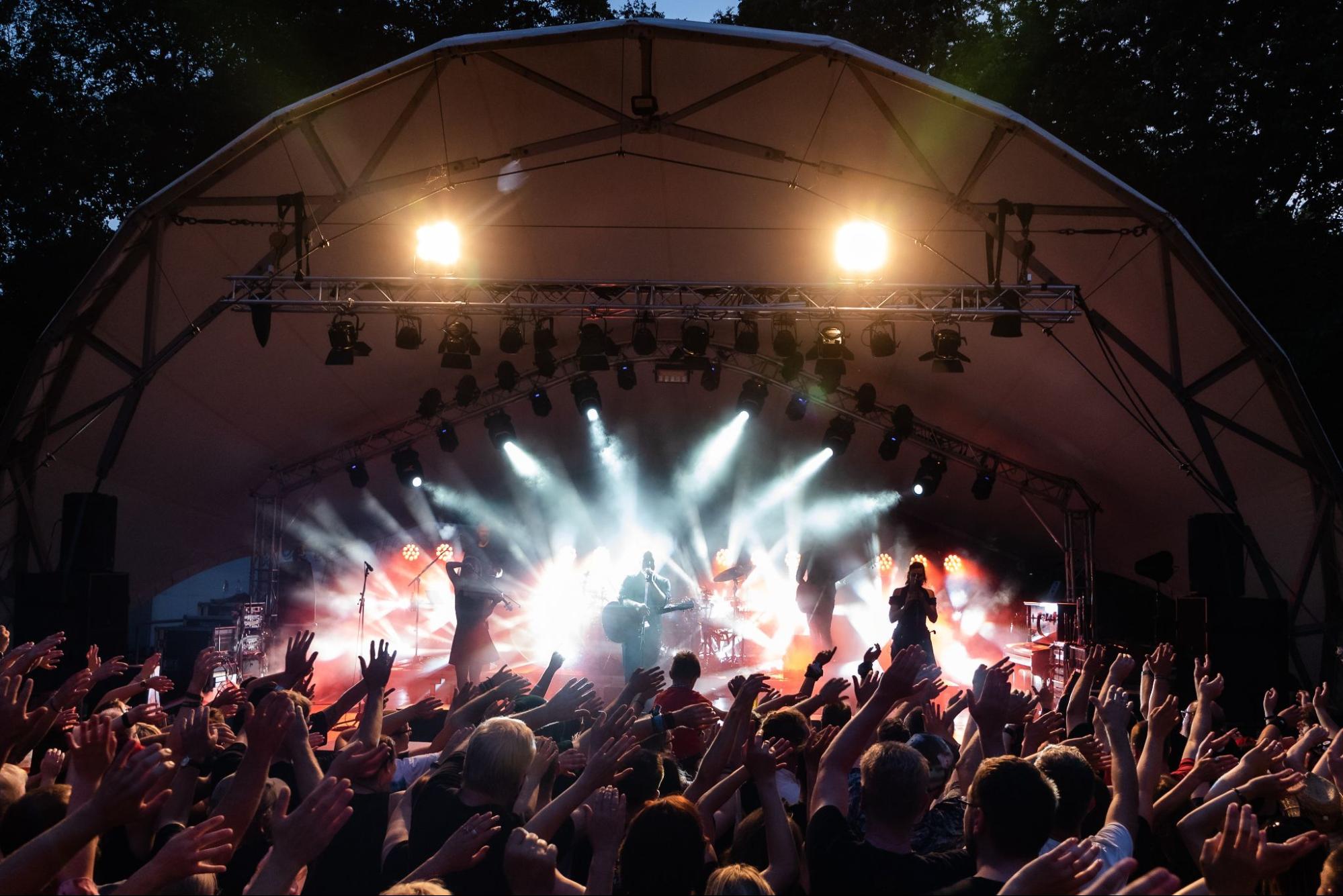 Outdoor concert at night