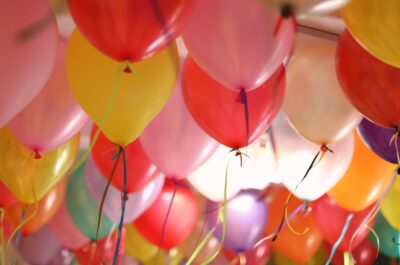 Balloons covering ceiling