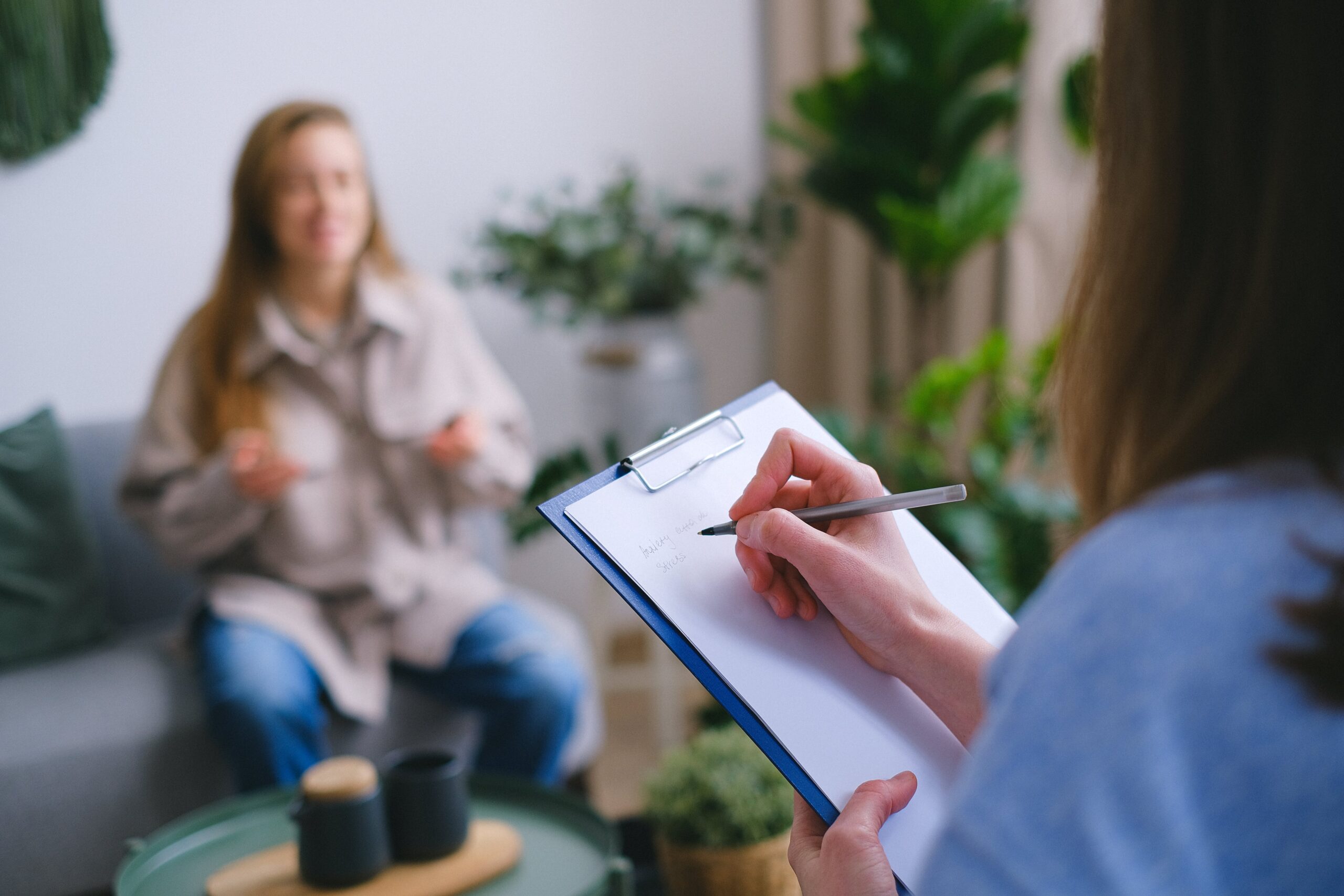 Person talking with HR during exit interview