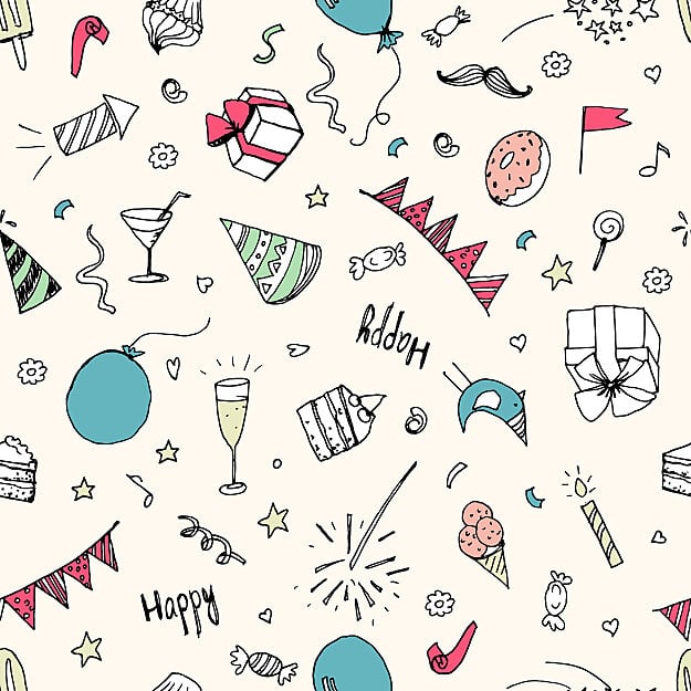 Illustrated party birthday card background