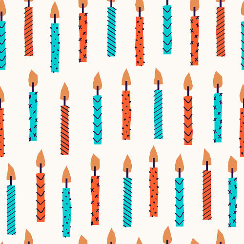 Hand drawn candles against a white background