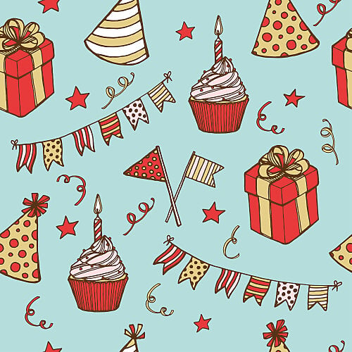 Cupcake party birthday card background