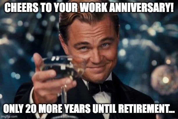 Leo work anniversary meme