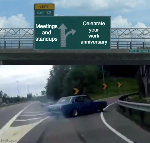 Offramp car work anniversary meme